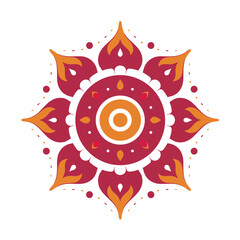 Colorful mandala pattern with intricate floral design for decorative purposes
