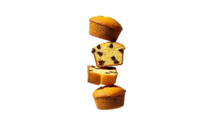 Isolated shot of muffins with chocolate chips