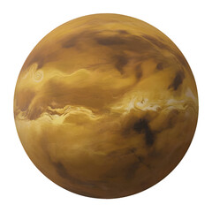 Stunning golden planet with swirling clouds evokes mystery and exploration of the cosmos
