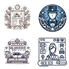 Fototapeta premium Order history graphic design featuring car, checklists, and agents 