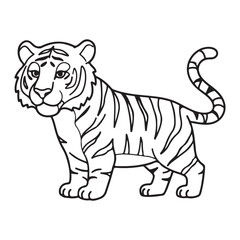 vector illustration of cartoon tiger