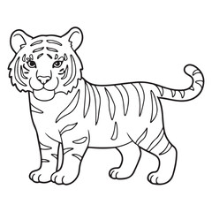 Obraz premium vector illustration of cartoon tiger