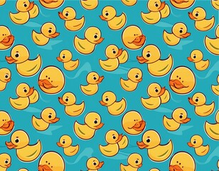 seamless pattern with rubber duckies