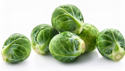 fresh green brussels sprouts isolated on white background high quality vegetable stock photo