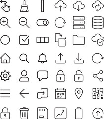 Collection of modern flat icons for application user interfaces