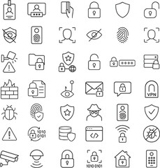 Online shopping icons set with e commerce elements