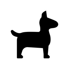 Dog black silhouette logo icon, flat sign illustration