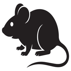 Fototapeta premium A small mouse with a long tail isolated on white background