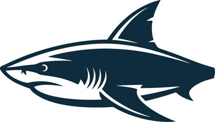 A stylized shark illustration showcases a sleek, powerful marine predator with sharp fins and a streamlined body, perfect for ocean-themed designs and aquatic wildlife projects.