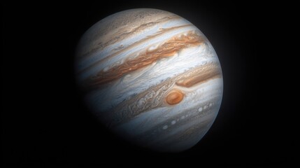 Jupiter with Swirling Storms and Great Red Spot