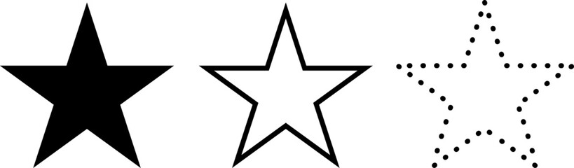 Set of Star Icon Vectors | Star shape, Rating and Award Symbol Pack

