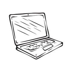 Illustration of a laptops lineart doodle