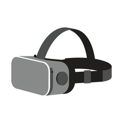 Modern Gray Virtual Reality Headset Illustration Design.
