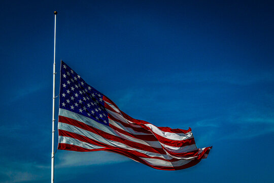An American Flag at Half-Staff