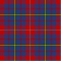 Gray, Red, Blue, Green, Yellow Tartan Weave Pattern - Tile