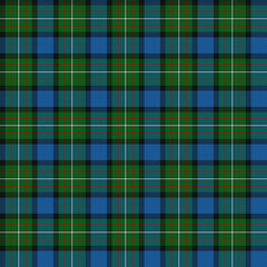Black, White, Red, Green, Blue Tartan Weave Pattern - Tile