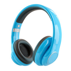Vibrant blue headphones against a clean backdrop, offering clear audio and comfort