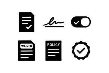 solid icon isolated consent form document consent signature consent checkbo toggle consent waiver clause consent policy page consent agreement seal