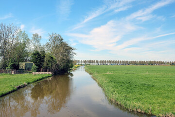 Meadows, roads and ditches the rest peal area of the Zuidpaspolder at Moordrecht