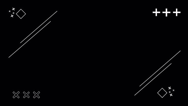 Shape overlay animation with minimal abstract lines and geometric symbols with alpha matte. 4K animated for motion graphics, backgrounds, and video editing.