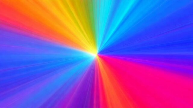 Vibrant abstract starburst in rainbow colors representing pride and diversity
