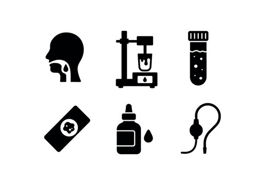 solid icon isolated phlegm phlegm viscosity meter phlegm culture tube phlegm sample slide phlegm stain kit phlegm spectrometer phlegm suction catheter