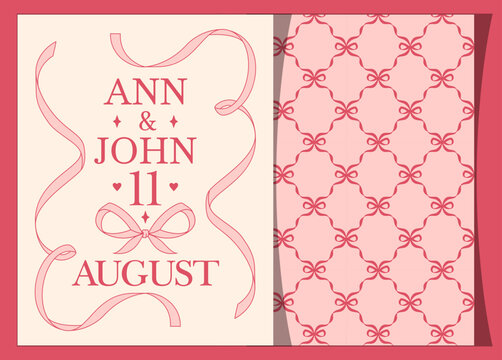 Romantic lace festive template. Pink tone feminine style frame with copy space for two-sided printable personalized invitations in 8.5x11 letter format