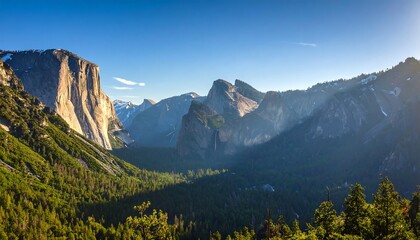 Yosemite Valley panorama at sunrise