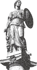 Greek y2k retro stipple art god brutalist halftone vector png transparent, roman 2000s photocopy effect tattoo aesthetic