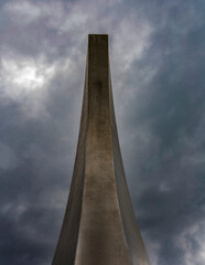 Metal structure with dramatic colors as seen from below