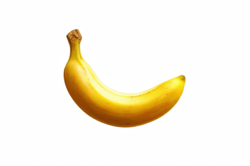 Bright yellow banana offering healthy nutrients, energy boost, and tropical flavors, ready for consumption on transparent background