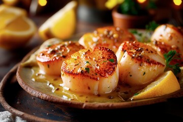 Plate of Scallops Fine Dining