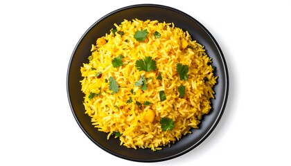 Yellow rice dish on plate