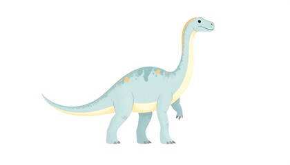 Obraz premium Light blue dinosaur, cartoon style, standing profile view
