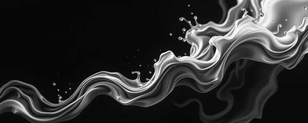 Fluid movement creates elegant wave of white and black