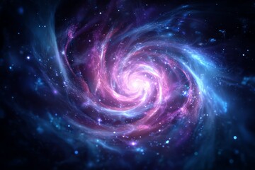 Colorful Spiral Galaxy In Deep Space