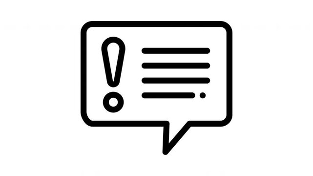 important warning message line icon animation
