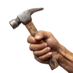 A strong hand firmly grips a hammer