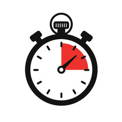 Simple Stopwatch Icon with Red Time Remaining