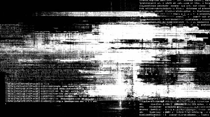 Abstract glitch vector background in black and white design  