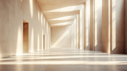 Obraz premium Empty light-filled modern hallway