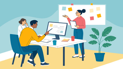 Diverse team brainstorming ideas during a meeting, perfect for website landing pages or business presentations.