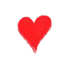 red heart on white background