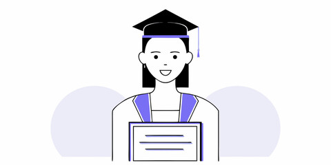 Joyful graduate proudly holds diploma celebrating academic achievement and future success