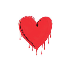 red heart on white