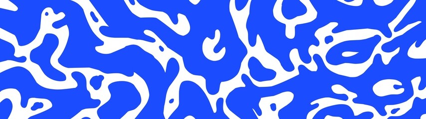 Blue abstract blob pattern with fluid shapes, great for bold backgrounds, fashion fabric, or digital use in modern visual projects