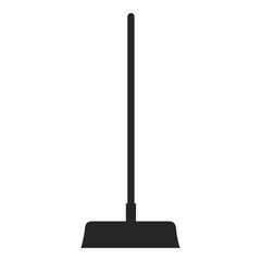 Push broom for yard work work as a silhouette vector icon