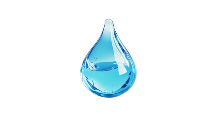 blue water drop on white background