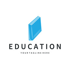 Simple educational learning book logo design, with a simple back to school education concept, illustration template design