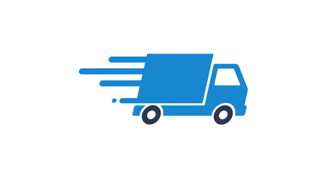 Fast delivery truck icon, symbolizing rapid shipping.